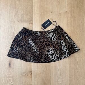 Thats So Fetch Mini Skirt Leopard Print Bama Size US6 Brown Black